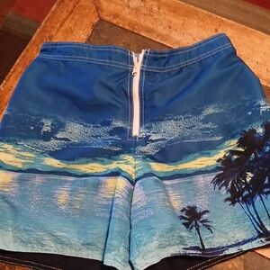 Blue Tropical Print Women's Shorts